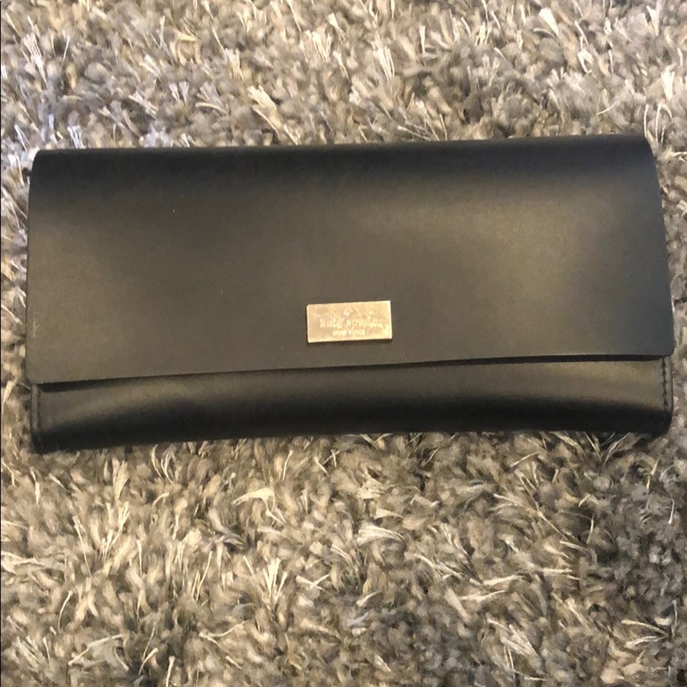 Kate Spade hot pink and black wallet clutch